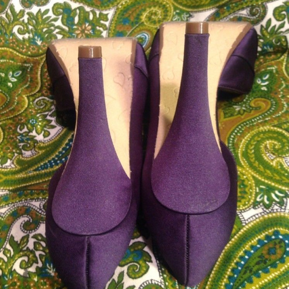 MICHAELANGELO Purple Satin Wedding Pumps Shoes 7.5 - Picture 4 of 4